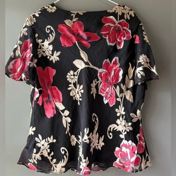 Jacques Vert, size 20, plus size, curvy, floral blouse. Silk blend - Picture 2 of 5